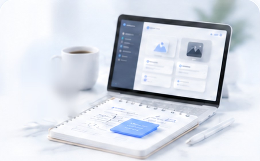 Ordinateur portable et carnet de notes pendant un atelier pratique